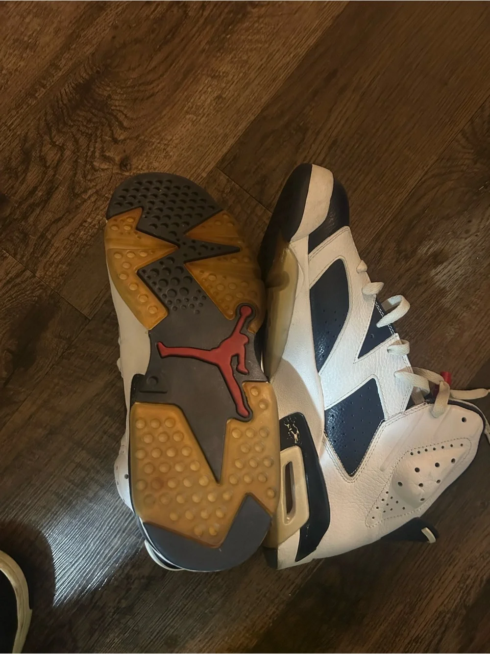 Jordan Men’s Basketball Shoes White Navy Red Accents
